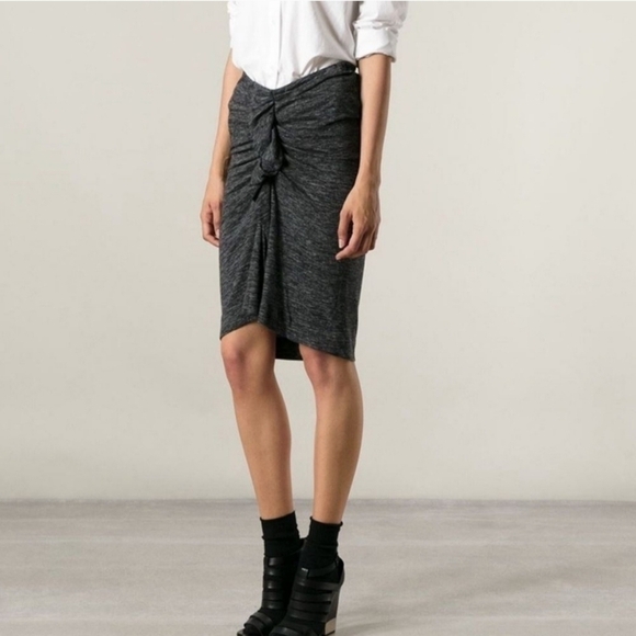 Isabel Marant Etoile gathered bodycon pencil skirt wool blend - Picture 3 of 12